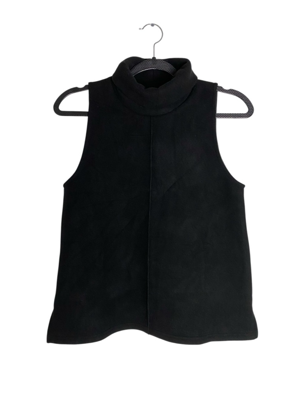 OGL Black FuzzLuxe Turtle Neck Split Hem Top